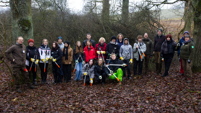 Gruppenbild: Die Gruppe der Integrationsklasse für den Hutewald