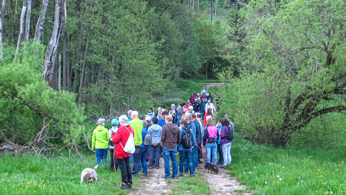 Rangerin Fredegart Blaschke erklärt den Lebensraum und das Verhalten des Bibers